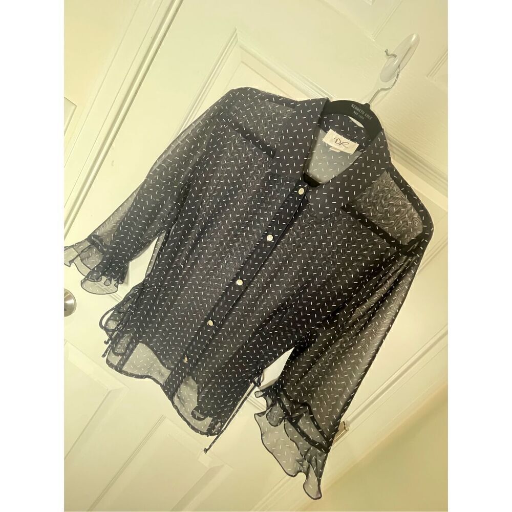 DR women’s see through black blouse size 14
